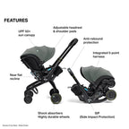 Doona X Infant Car Seat & Stroller -Slate Green