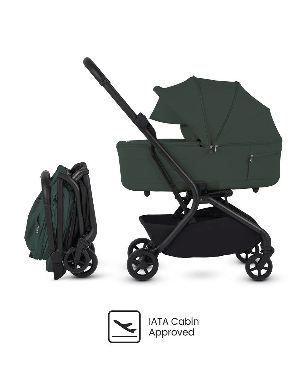Silver Cross Nia-World's First & Only Cabin Approved Stroller & Carry Cot Travel System-Conifer