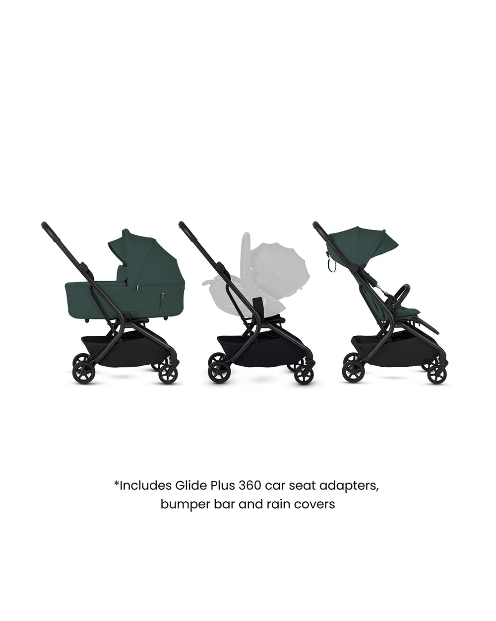 Silver Cross Nia-World's First & Only Cabin Approved Stroller & Carry Cot Travel System-Conifer