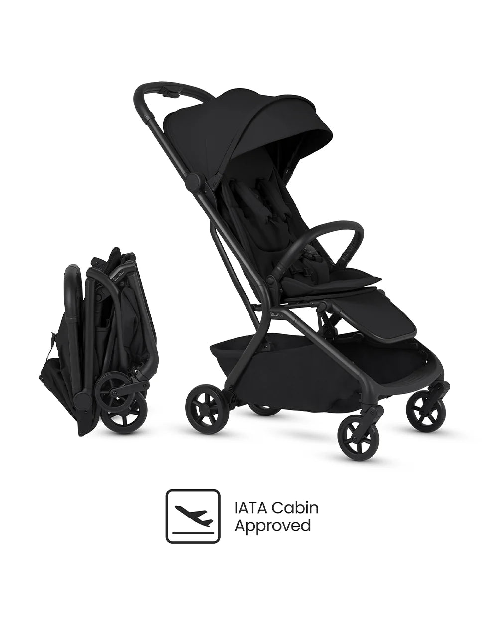Silver Cross Nia-World's First & Only Cabin Approved Stroller & Carry Cot Travel System-Onyx