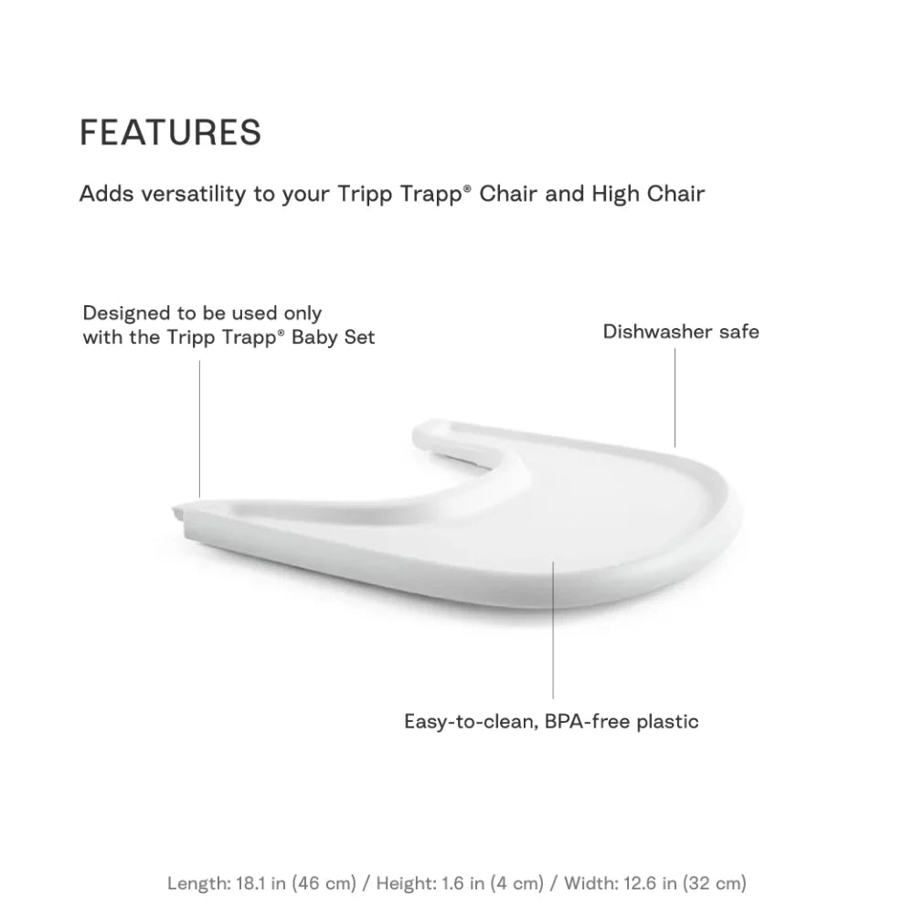 Stokke Tray – Attachable Tray for Tripp Trapp Chair with Baby Set, BPA-Free, Dishwasher Safe, Easy to Clean, Quick-Attach, Suitable for Babies & Toddlers 6–36 Months