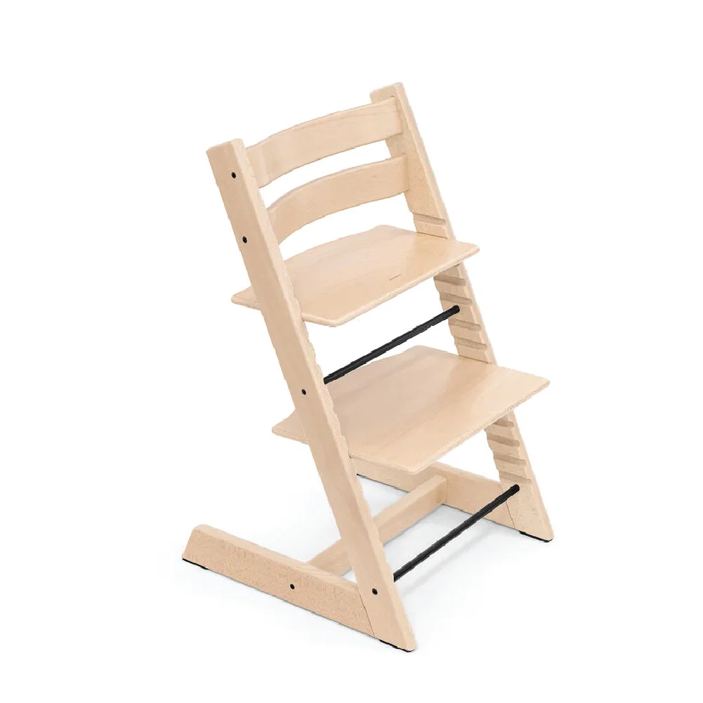 Stokke Tripp Trapp Highchair with Baby Set & Harness - Adjustable Wooden Highchair for Baby & Toddler, Includes Baby Set & 5-Point Safety Harness (6 Months to 3 Years), Ergonomic Chair for Babies to Adults, Timeless Scandinavian Design- Natural