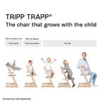 Stokke Tripp Trapp Highchair with Baby Set & Harness - Adjustable Wooden Highchair for Baby & Toddler, Includes Baby Set & 5-Point Safety Harness (6 Months to 3 Years), Ergonomic Chair for Babies to Adults, Timeless Scandinavian Design- Natural