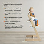 Stokke Tripp Trapp Highchair with Baby Set & Harness - Adjustable Wooden Highchair for Baby & Toddler, Includes Baby Set & 5-Point Safety Harness (6 Months to 3 Years), Ergonomic Chair for Babies to Adults, Timeless Scandinavian Design- Natural