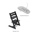 Stokke Tripp Trapp High Chair with Grey Newborn Set - Adjustable Wooden Highchair for Baby, Includes Newborn Seat with 5-Point Harness (Birth to 9 Months) & Ergonomic Chair for Babies to Adults, Timeless Scandinavian Design Black