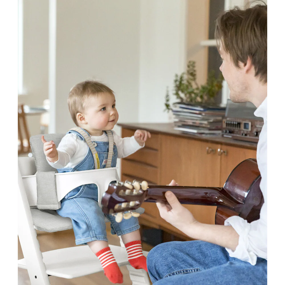 Stokke Tripp Trapp Highchair for Life - Adjustable Wooden Highchair for Baby, Toddlers & Adults,Ergonomic Seat with Posture Support,Timeless Scandinavian Design,Durable Solid Wood,Perfect for Mealtime & Family Dinner,Max Weight Limit Upto 136kg white
