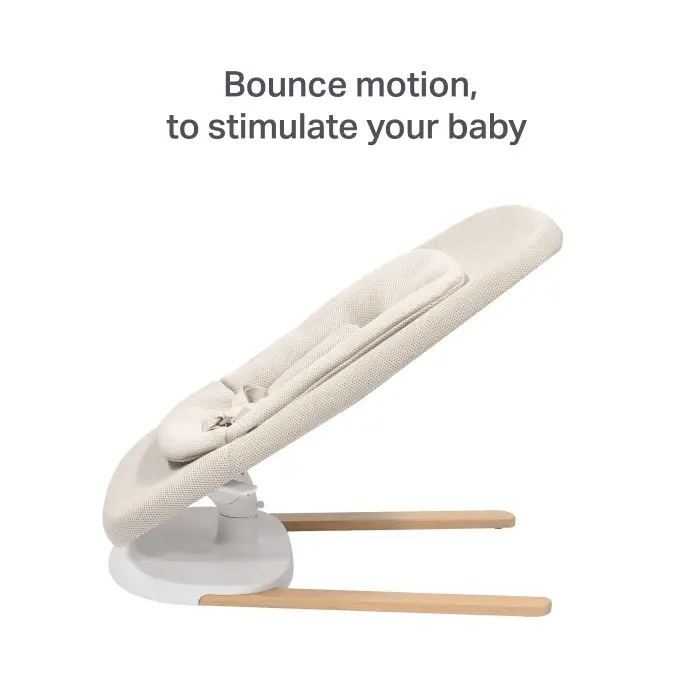 Stokke Yoga Bouncer - Ergonomic Dual Movement, Manual Baby Bouncer (Swing & Bounce), Breathable Mesh & Soft Cotton, Lightweight, 3-Position Recline