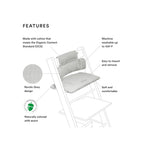 Stokke Tripp Trapp Classic Cushion – Soft & Supportive Seat Cushion for Tripp Trapp Highchair, Fits All Tripp Trapp Chairs with or without Baby Set, Water-Repellent, Anti-Slip & Easy to Clean, Organic Cotton- Nordic Grey