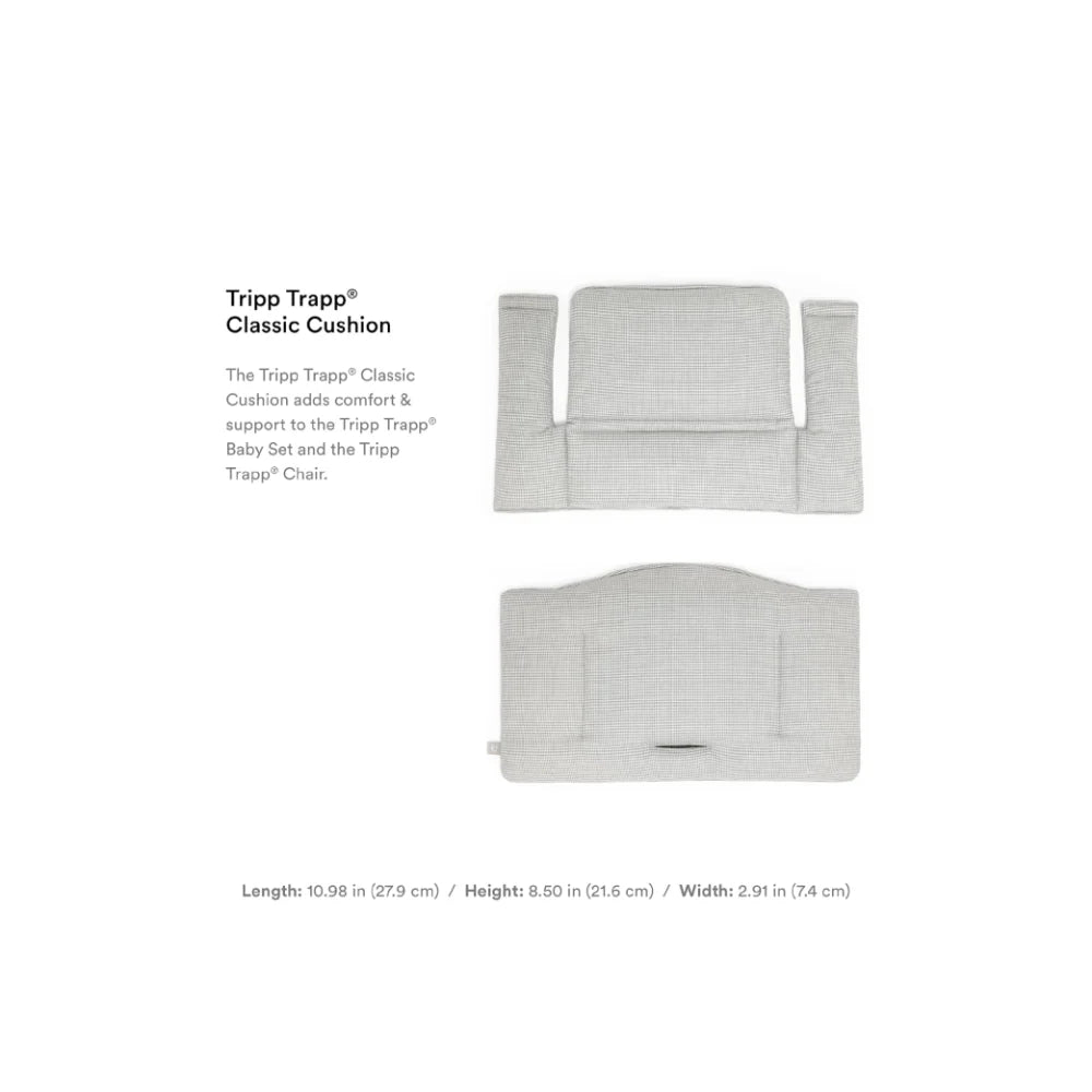 Stokke Tripp Trapp Classic Cushion – Soft & Supportive Seat Cushion for Tripp Trapp Highchair, Fits All Tripp Trapp Chairs with or without Baby Set, Water-Repellent, Anti-Slip & Easy to Clean, Organic Cotton- Nordic Grey