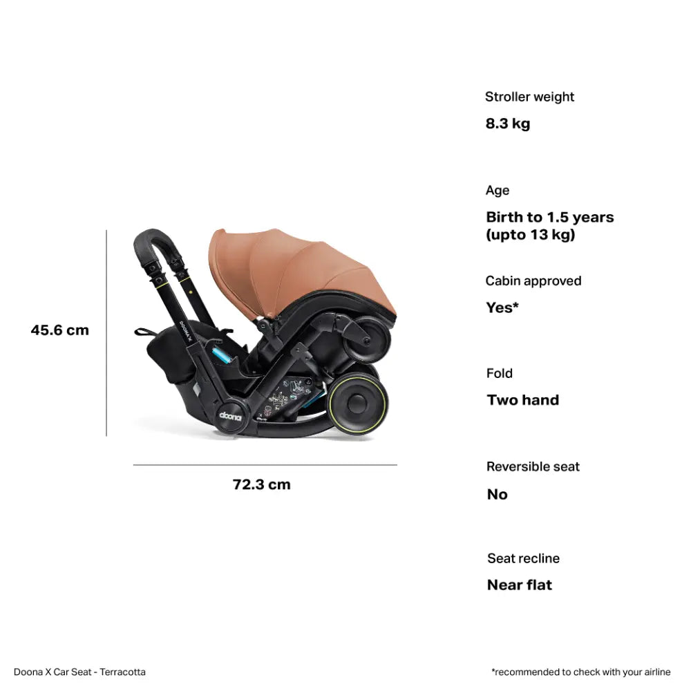 Doona X Infant Car Seat & Stroller Terracotta