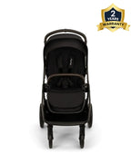 Nuna TRIV LX Baby Stroller-All Terrain Big Rear Wheels-Reversible & Near Flat Reclining Seat-One Hand Fold-2 Years Warranty-For 0 to 4 Years (Upto 22 Kg)-Caviar