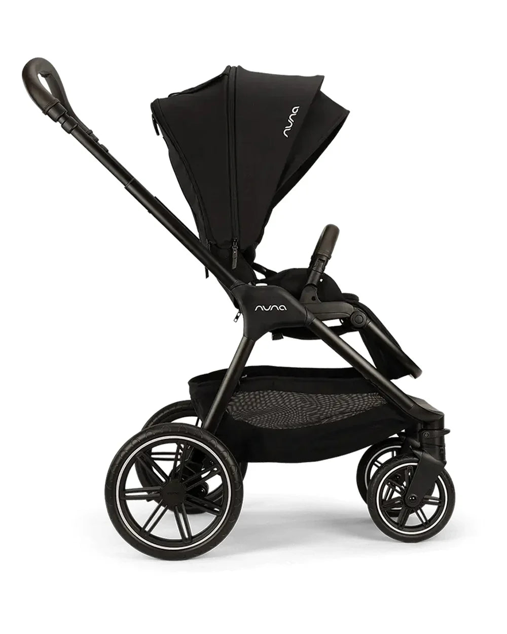 Nuna TRIV LX Baby Stroller-All Terrain Big Rear Wheels-Reversible & Near Flat Reclining Seat-One Hand Fold-2 Years Warranty-For 0 to 4 Years (Upto 22 Kg)-Caviar