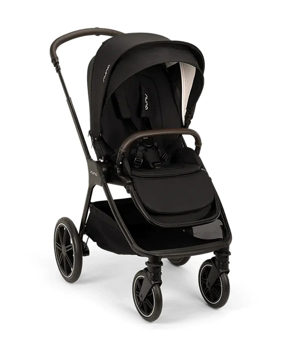 Nuna TRIV LX Baby Stroller-All Terrain Big Rear Wheels-Reversible & Near Flat Reclining Seat-One Hand Fold-2 Years Warranty-For 0 to 4 Years (Upto 22 Kg)-Caviar