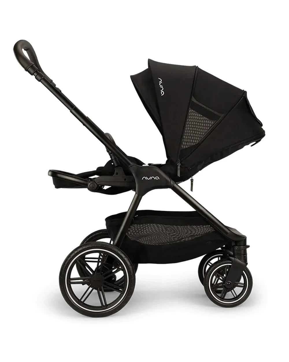 Nuna TRIV LX Baby Stroller-All Terrain Big Rear Wheels-Reversible & Near Flat Reclining Seat-One Hand Fold-2 Years Warranty-For 0 to 4 Years (Upto 22 Kg)-Caviar