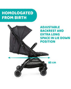 Chicco TrolleyMe Lightweight Baby Stroller-Travel Friendly-One Hand Fold-Pram for 0M+ (Upto 15 Kg)-Stone Black