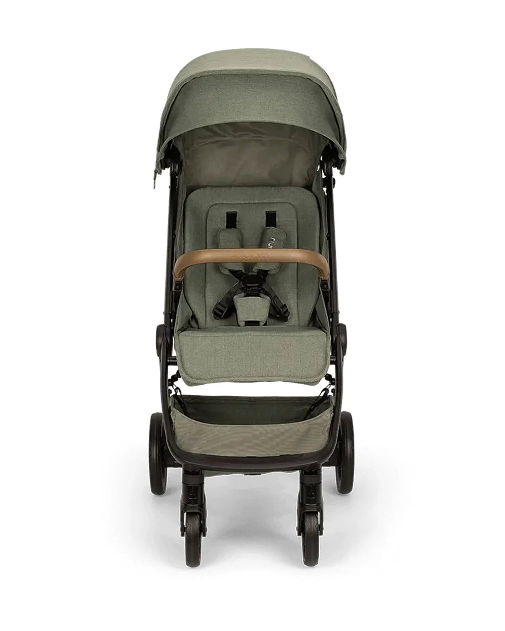 Nuna TRVL LX Cabin Friendly Baby Stroller-With Cup Holder-One Hand Fold-Big Rear Wheels-Car Seat Compatible-Includes Rain Cover & Travel Bag-2 Years Warranty-Pram for 0 to 4Y (Upto 22Kg)-Pine