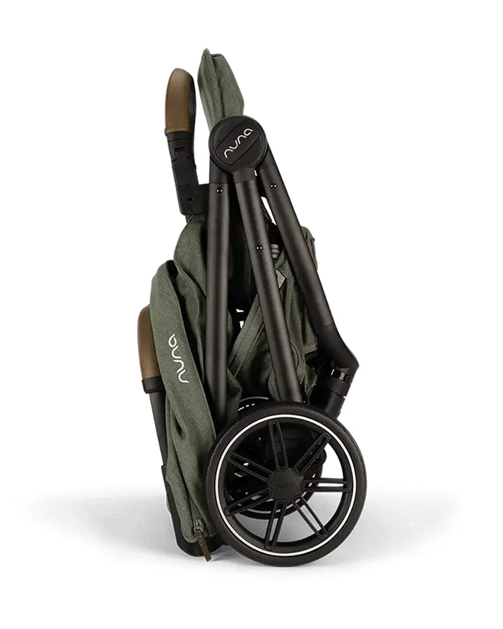 Nuna TRVL LX Cabin Friendly Baby Stroller-With Cup Holder-One Hand Fold-Big Rear Wheels-Car Seat Compatible-Includes Rain Cover & Travel Bag-2 Years Warranty-Pram for 0 to 4Y (Upto 22Kg)-Pine