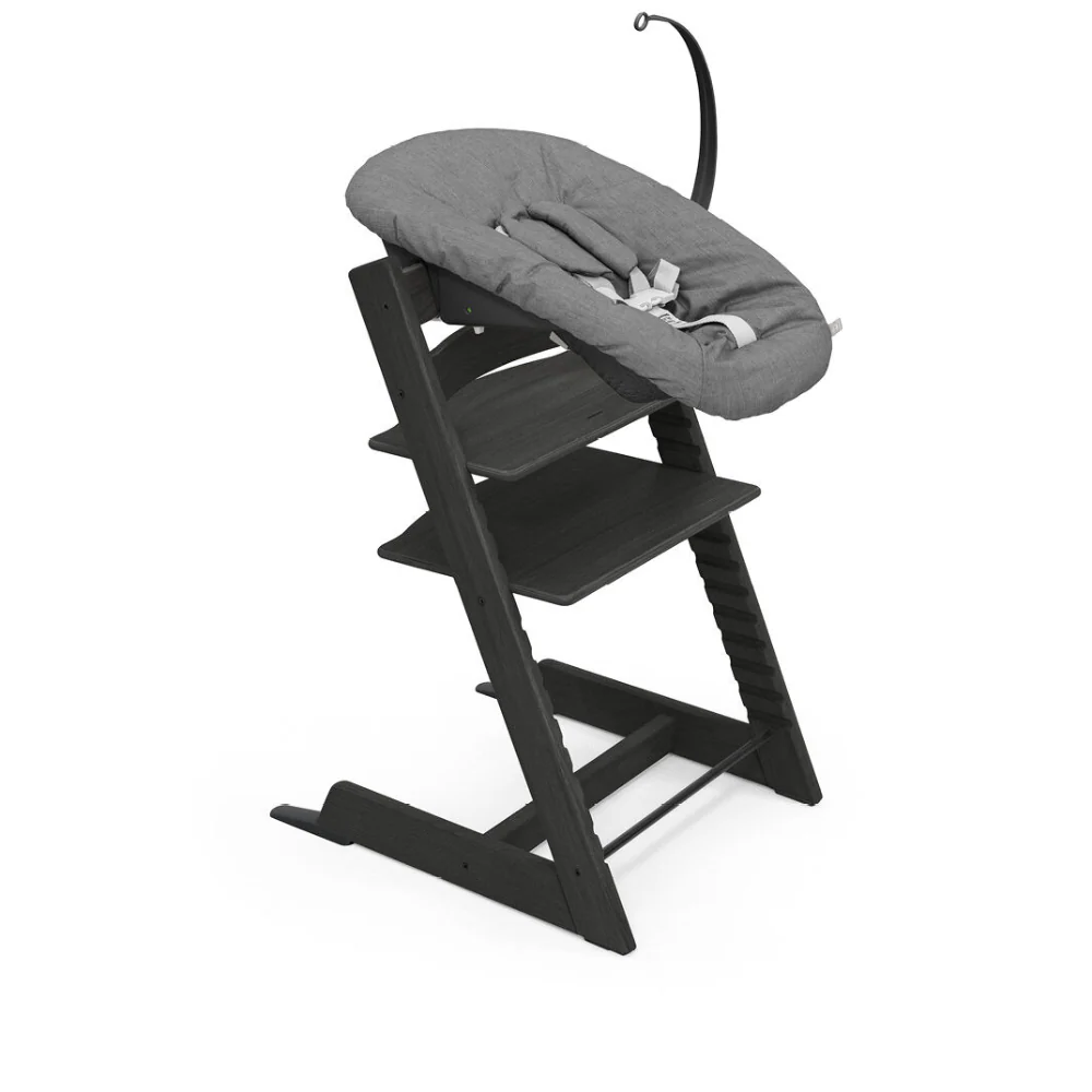 Stokke Tripp Trapp Newborn Set – Converts Tripp Trapp Chair into Infant Highchair from Birth, 5-Point Safety Harness with Soft Shoulder Pads, Angle Adjustable with One-Hand Trigger, Suitable for Newborns up to 9 kg-Anthracite