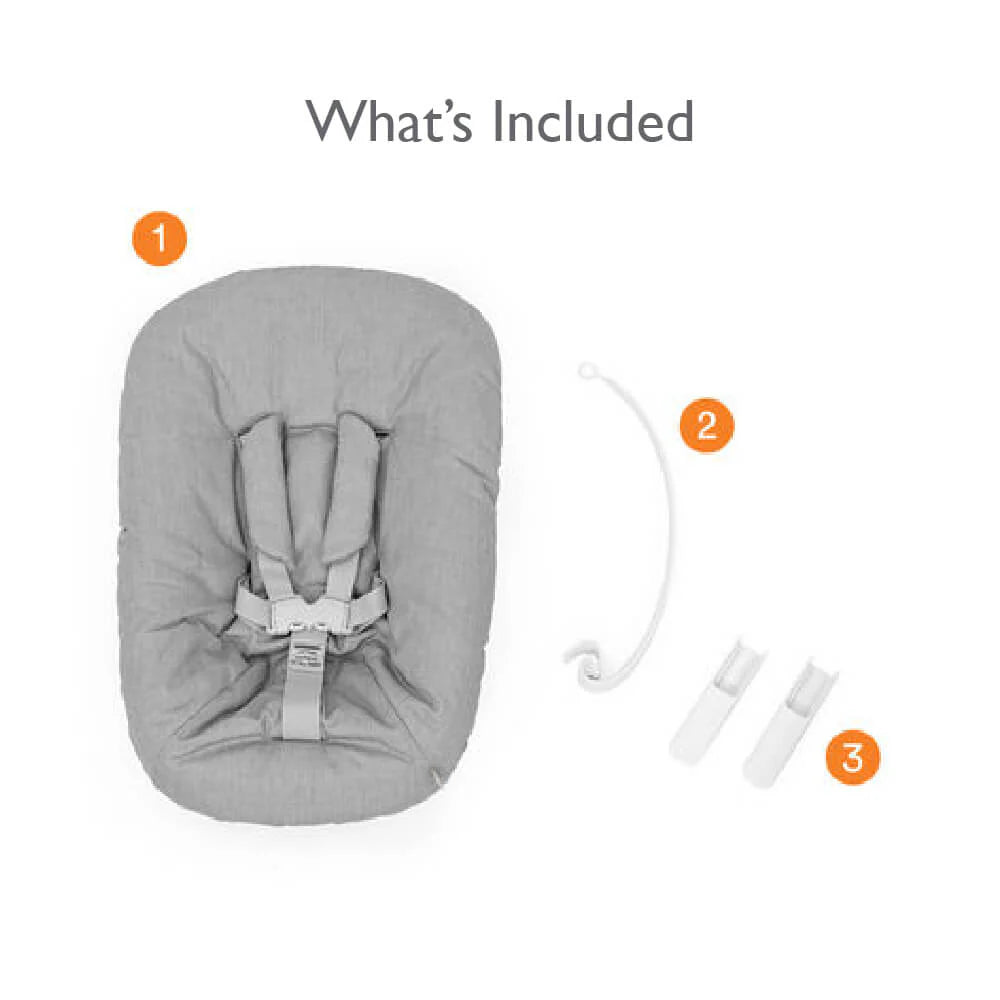 Stokke Tripp Trapp Newborn Set – Converts Tripp Trapp Chair into Infant Highchair from Birth, 5-Point Safety Harness with Soft Shoulder Pads, Angle Adjustable with One-Hand Trigger, Suitable for Newborns up to 9 kg-grey