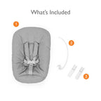 Stokke Tripp Trapp Newborn Set – Converts Tripp Trapp Chair into Infant Highchair from Birth, 5-Point Safety Harness with Soft Shoulder Pads, Angle Adjustable with One-Hand Trigger, Suitable for Newborns up to 9 kg-grey