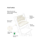 Stokke Tripp Trapp Classic Cushion – Soft & Supportive Seat Cushion for Tripp Trapp Highchair, Fits All Tripp Trapp Chairs with or without Baby Set, Water-Repellent, Anti-Slip & Easy to Clean, Organic Cotton- Wheat cream