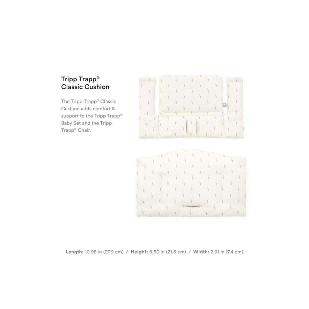 Stokke Tripp Trapp Classic Cushion – Soft & Supportive Seat Cushion for Tripp Trapp Highchair, Fits All Tripp Trapp Chairs with or without Baby Set, Water-Repellent, Anti-Slip & Easy to Clean, Organic Cotton- Wheat cream