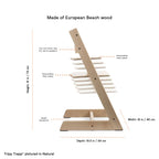 Stokke Tripp Trapp Highchair for Life - Adjustable Wooden Highchair for Baby, Toddlers & Adults, Ergonomic Seat with Posture Support, Timeless Scandinavian Design, Durable Solid Wood, Perfect for Mealtime & Family Dinner, Max Weight Limit Upto 136kg