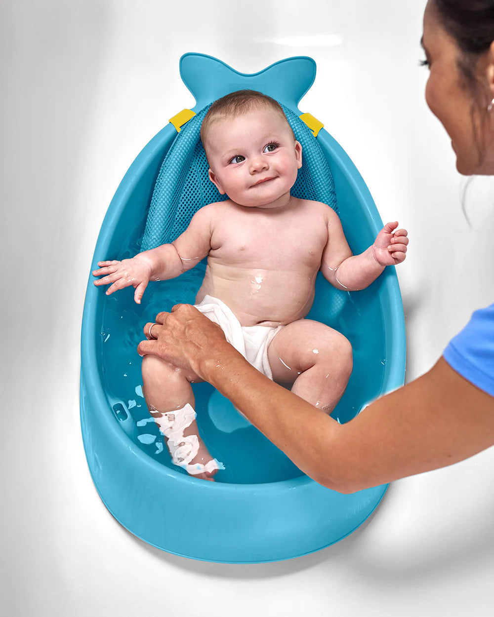 Skip Hop Moby Smart Sling Baby Bath Tub-3-Stage Tub-0 to 36M-Blue