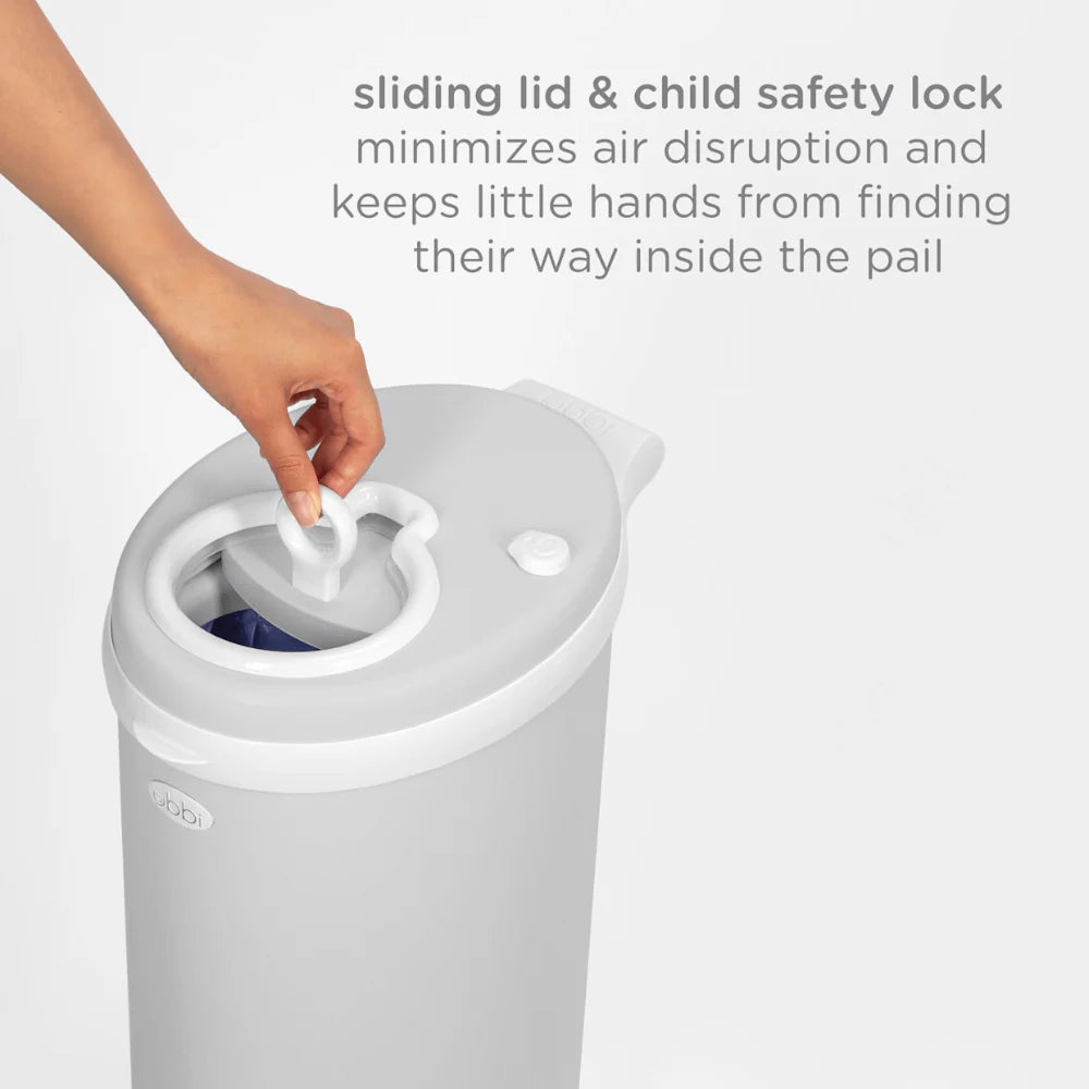 Ubbi Steel Odor Locking Diaper Pail - Matte Grey