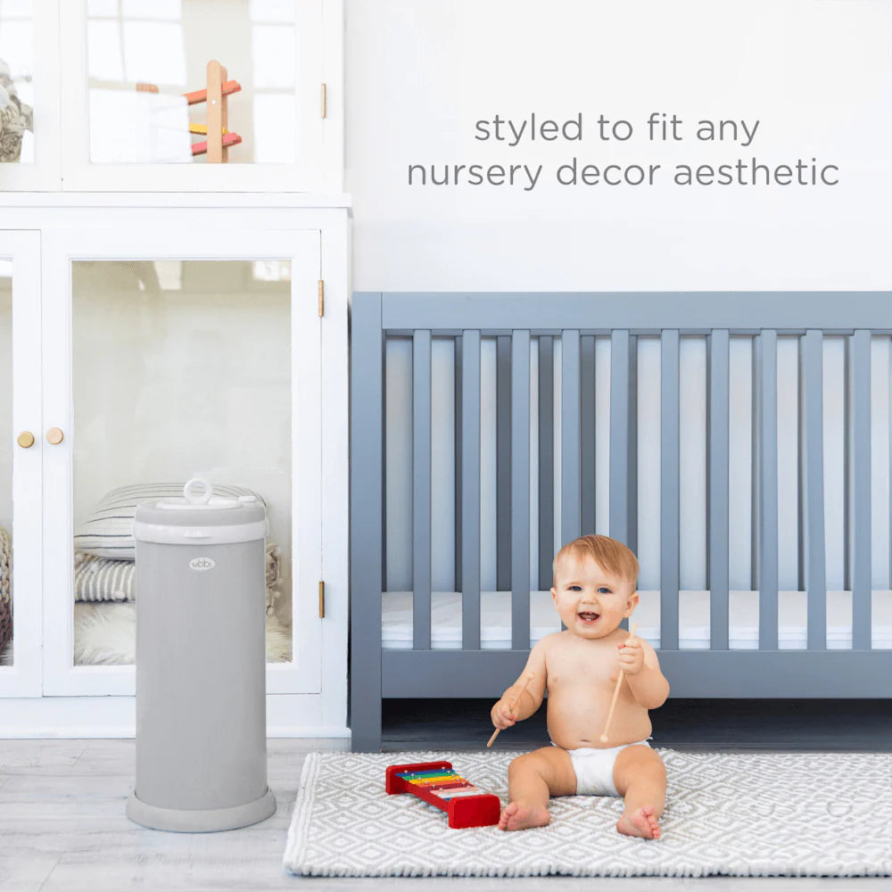 Ubbi Steel Odor Locking Diaper Pail - Matte Grey
