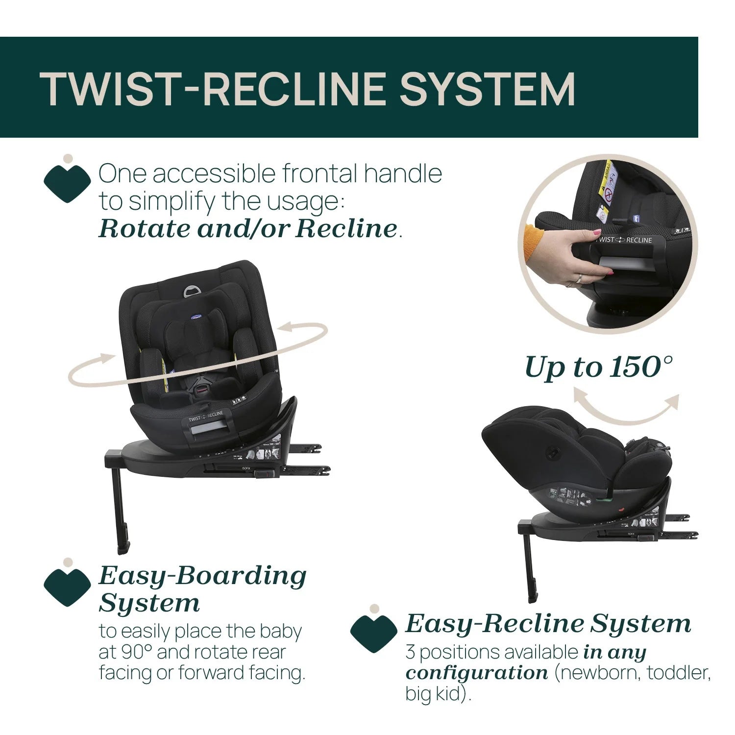 Chicco Everone I Size Baby Car Seat Black