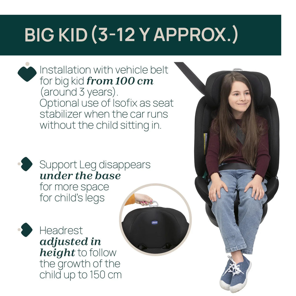 Chicco Everone I Size Baby Car Seat Black