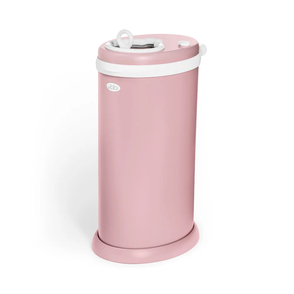 Ubbi Steel Odor Locking Diaper Pail Matte Pink