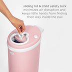 Ubbi Steel Odor Locking Diaper Pail Matte Pink