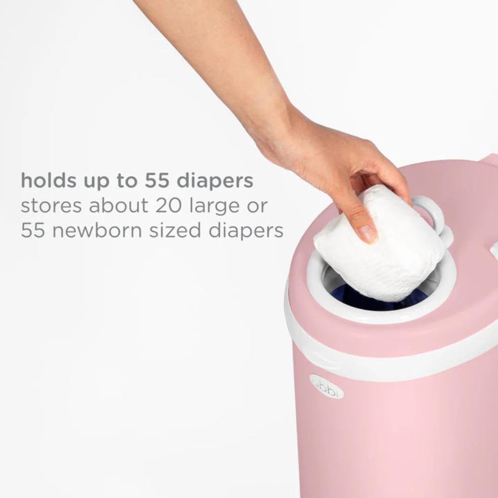 Ubbi Steel Odor Locking Diaper Pail Matte Pink