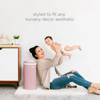Ubbi Steel Odor Locking Diaper Pail Matte Pink