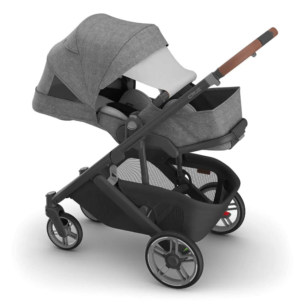 UPPAbaby Cruz V3 Stroller - Greyson - Charcoal Mélange | Carbon Frame | Saddle Leather