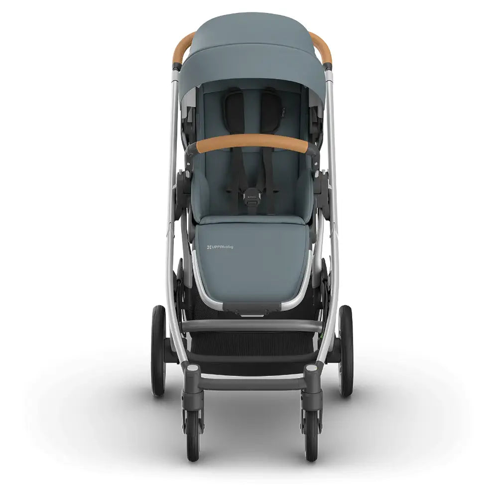 UPPAbaby Cruz V3 Stroller - Callum - Stone Blue | Silver Frame | Sand Leather