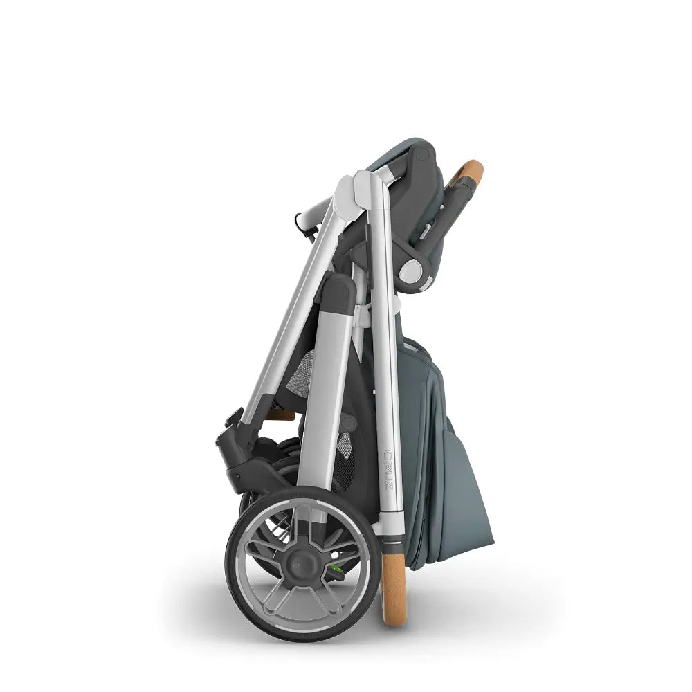 UPPAbaby Cruz V3 Stroller - Callum - Stone Blue | Silver Frame | Sand Leather