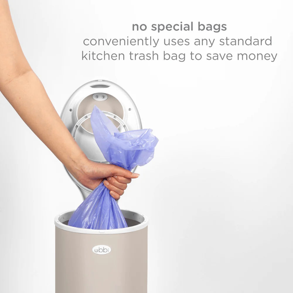 Ubbi Steel Odor Locking Diaper Pail - Matte Taupe