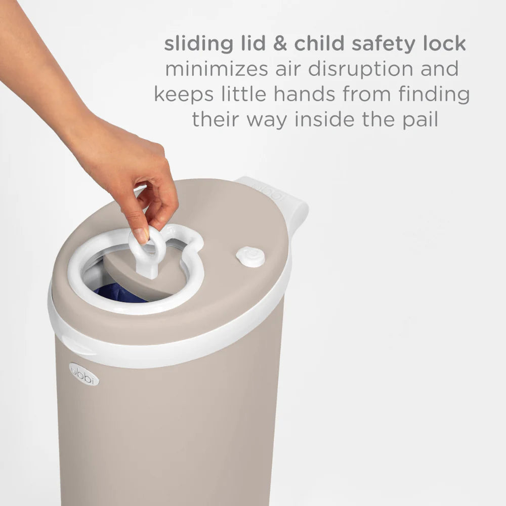Ubbi Steel Odor Locking Diaper Pail - Matte Taupe