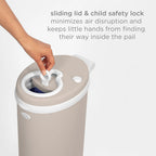 Ubbi Steel Odor Locking Diaper Pail - Matte Taupe