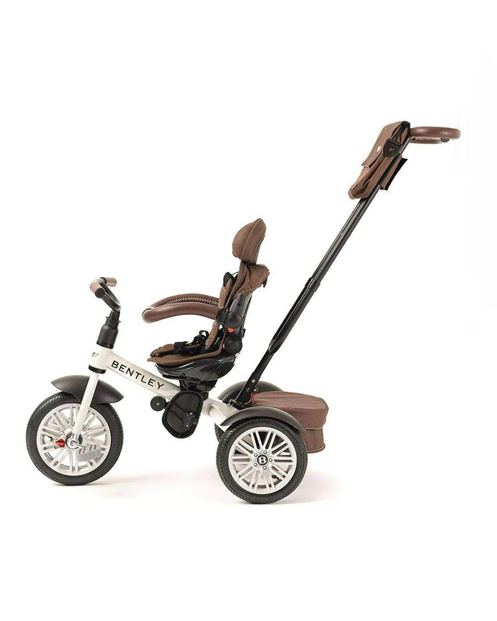 Bentley 6-in-1 Baby Stroller-Bentley Continental GT Speed Replica Wheel-Rotating Seat-With Bentley Bag-6M to 5Y-White Satin