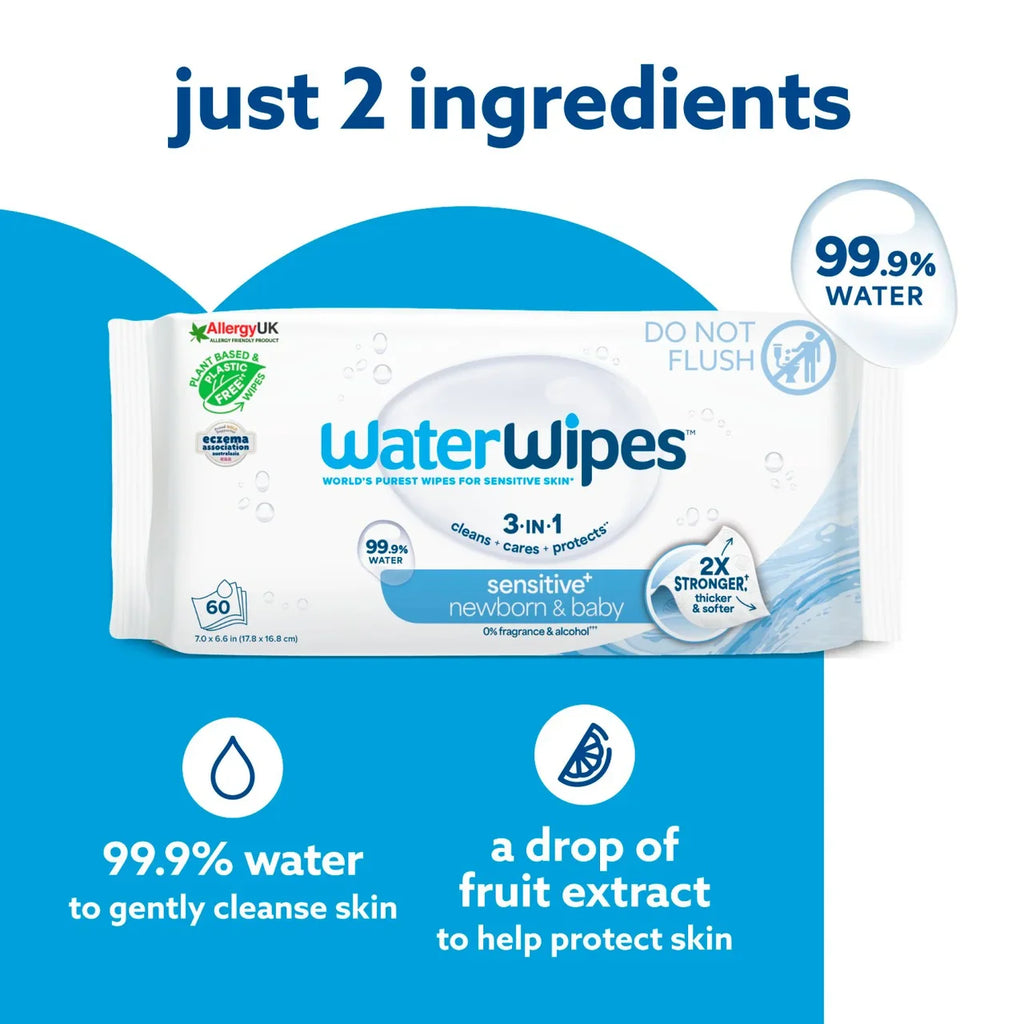 Waterwipes Biodegradable 3 In 1 Senstive Plus Baby Wipes Pack Of 360
