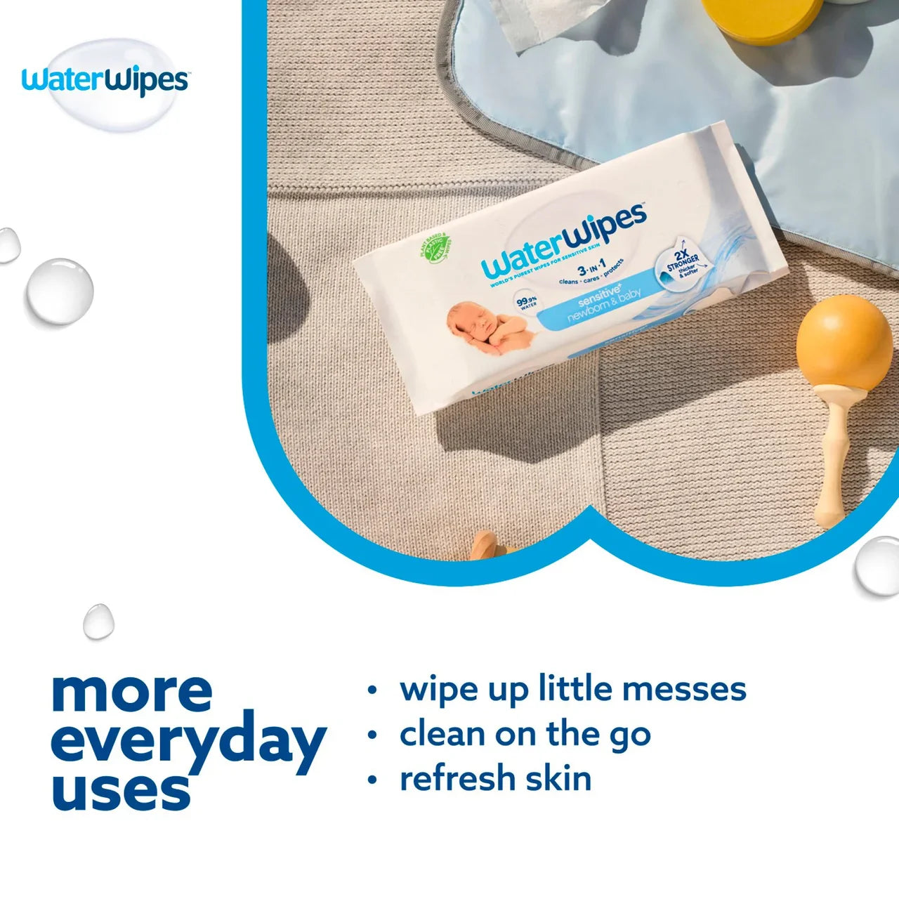 Waterwipes Biodegradable 3 In 1 Senstive Plus Baby Wipes Pack Of 360