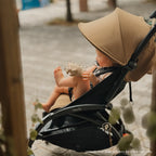 Stokke YOYO³ Stroller – Black Frame & 6 Months+ Color Pack – Lightweight, Compact, Foldable & Travel Friendly Stoller with Padded Seat & Canopy with Viewing Window, UPF 50 Months+ Sun Protection, Stroller for Babies from 6 Months to 4 Years-Air France