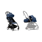 Stokke YOYO³ Complete Stroller With Newborn Pack – Black Frame, 0 Months+ Newborn Pack & 6 Months+ Color Pack, Flat-Lying Seat with Padded Mattress & Head Support, 5-Point Harness, Foldable & Travel-Friendly-Air france