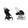Stokke YOYO³ Complete Stroller With Newborn Pack – Black Frame, 0 Months+ Newborn Pack & 6 Months+ Color Pack, Flat-Lying Seat with Padded Mattress & Head Support, 5-Point Harness, Foldable & Travel-Friendly-black