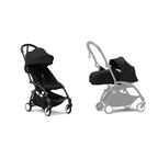 Stokke YOYO³ Complete Stroller With Newborn Pack – Black Frame, 0 Months+ Newborn Pack & 6 Months+ Color Pack, Flat-Lying Seat with Padded Mattress & Head Support, 5-Point Harness, Foldable & Travel-Friendly-black