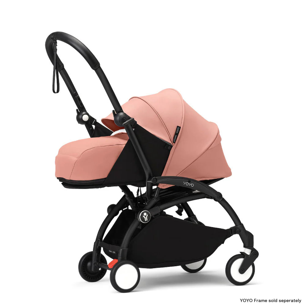 Stokke YOYO³ 0 Months+ Newborn Pack – Flat Lying Newborn Seat with 2.4cm Mattress, Head Support, 5-Point Safety Harness, Foot Cover & Canopy - Requires YOYO Frame Ginger